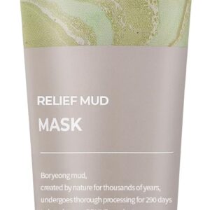 Relief Mud Mask - Cardi B Mask - Body Mud Hydrating & Moisturizing Deep Pore Cleanser Face & Body Mask w/ 91.8% Nature-Derived Ingredients - K Beauty Oil Control Wash Off Body Mud (3.71 fl oz)